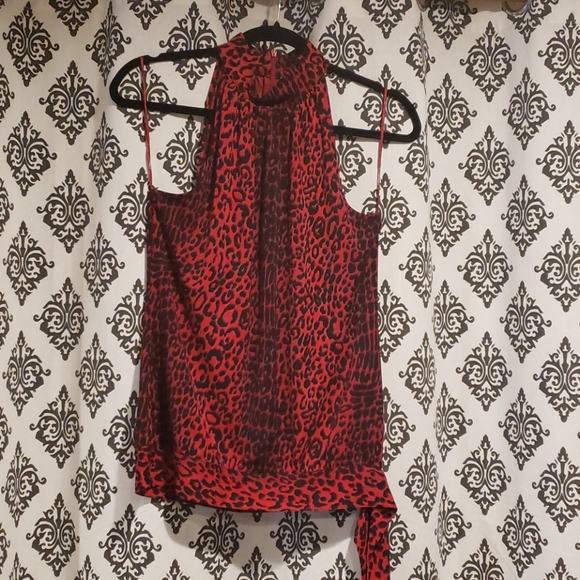 MICHAEL Michael Kors Tops - Red leopard print halter neck top